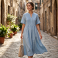 🌸💃 ¡50% OFF! Vestido Largo con Cuello en V – Fresco, Elegante y Cómodo