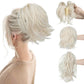 Cola de caballo con pinzas sinteticas Extensiones de pelo Diy Hairpiece Hair Bun