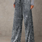 💖OFERTA DEL ÚLTIMO DÍA 50%🥰DE DESCUENTO Pantalones de pierna ancha de lentejuejas con purpurina de mujer y cinturilla elástica