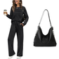 🔥¡ÚLTIMO DÍA CON 60% DE DESCUENTO!💓 Conjunto de Top Cuello Redondo y Pantalón con Cordón para Mujer