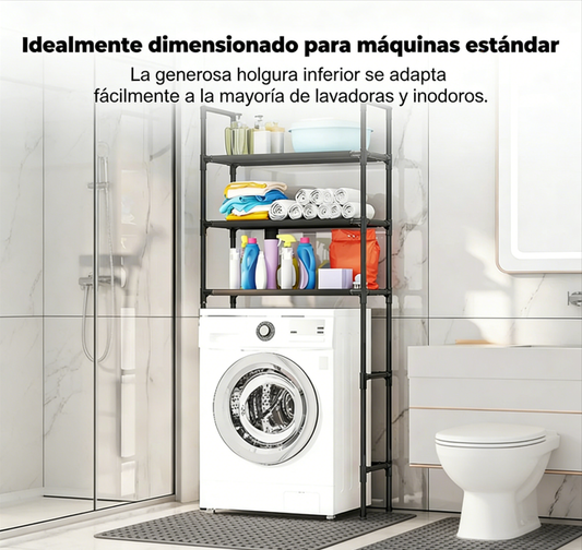 ⏰ ¡Oferta Limitada 50% OFF! 🏠 Estante Organizador para Baño y Lavandería – Sin Taladrar, Fácil de Instalar y Ahorra Espacio ✨🛁👕