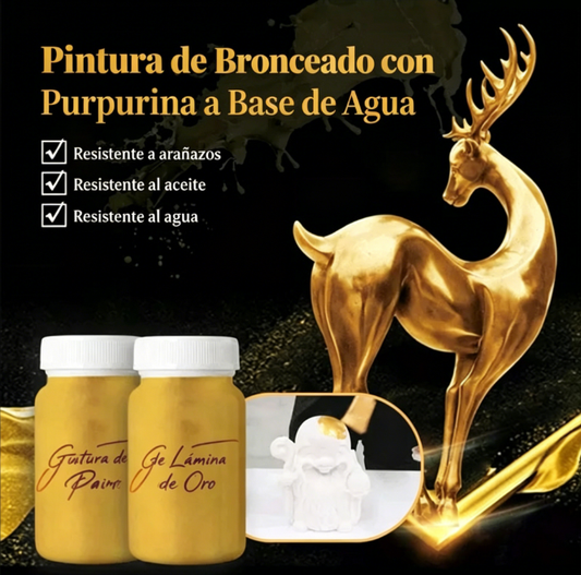 ⏰🔥 ¡Oferta Limitada 50% OFF! ✨ Pintura Bronceadora con Purpurina a Base de Agua – Efecto Brillo y Seguro para tus Proyectos 🌿🎨