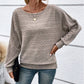 🌹Rebajas de otoño: 50 % de descuento🌹Top liso de cuello redondo a rayas con mangas largas