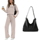 🔥¡ÚLTIMO DÍA CON 60% DE DESCUENTO!💓 Conjunto de Top Cuello Redondo y Pantalón con Cordón para Mujer