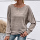 🌹Rebajas de otoño: 50 % de descuento🌹Top liso de cuello redondo a rayas con mangas largas