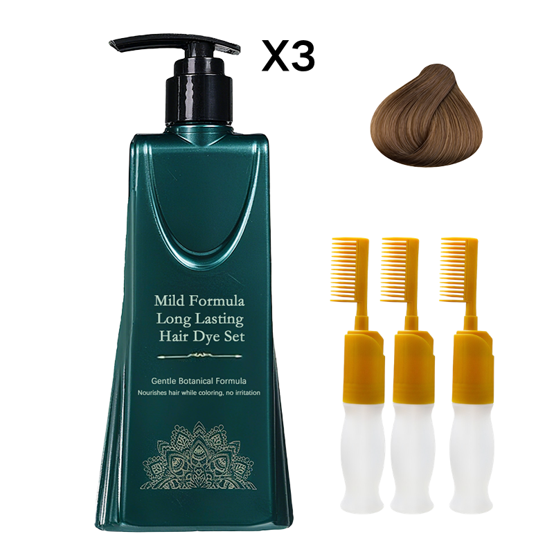 💇‍♀️ ¡COMPRA 2 LLEVA 1! 🌈 Set de Tintes para el Cabello de Larga Duración - Cobertura de Canas sin Dañar el Cuero Cabelludo ✨🧴