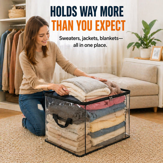 🔥Oferta por tiempo limitado: 50 % de descuento 📦 Bolsa de plástico transparente grande y resistente para ropa, mudanzas y almacenamiento