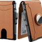 💼🔒 Cartera delgada de aluminio para hombre con bloqueo RFID – Tarjetero desplegable con clip para billetes y doble ventana para identificación