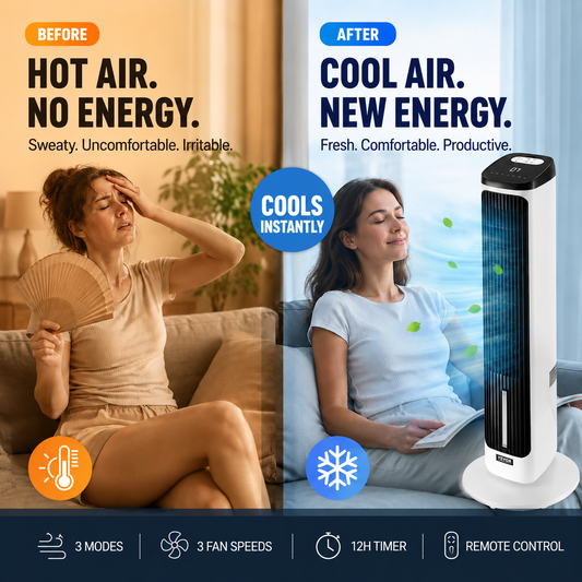 💸 ¡Una alternativa económica al aire acondicionado! 💸 ¿Por qué gastar mucho dinero en un aire acondicionado cuando puedes conseguir este ventilador silencioso y sin aspas por la mitad de precio? 🤯
