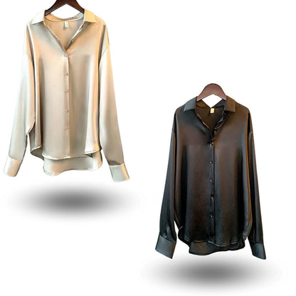 Camisa de mujer de lujo de algodón mercerizado de alta gama (1+1 gratis)