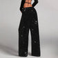 💖OFERTA DEL ÚLTIMO DÍA 50%🥰DE DESCUENTO Pantalones de pierna ancha de lentejuejas con purpurina de mujer y cinturilla elástica