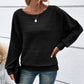 🌹Rebajas de otoño: 50 % de descuento🌹Top liso de cuello redondo a rayas con mangas largas