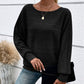 🌹Rebajas de otoño: 50 % de descuento🌹Top liso de cuello redondo a rayas con mangas largas