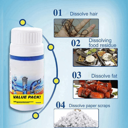 🚀💥💦 Compre 1 y llévese 1 gratis: potente polvo limpiador para fregaderos y desagües