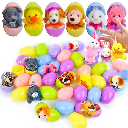 🐣 Huevos de Pascua Pre-rellenados con Animales de Peluche – Diversión y Sorpresa para Niños ✨🧸