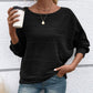 🌹Rebajas de otoño: 50 % de descuento🌹Top liso de cuello redondo a rayas con mangas largas