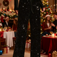 💖OFERTA DEL ÚLTIMO DÍA 50%🥰DE DESCUENTO Pantalones de pierna ancha de lentejuejas con purpurina de mujer y cinturilla elástica