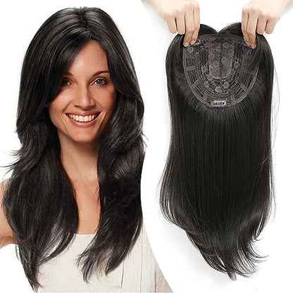 Topper de Cabello en Capas con Flequillo para Mujer con Pérdida de Volumen