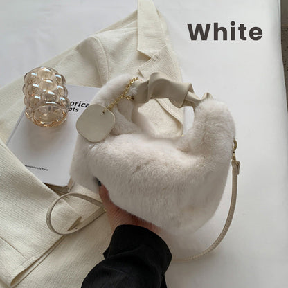 👜 Bolsa de Faux Fur 2026 – Asa Plegable de Piel, Versátil (Bandolera/Armpit/Hombro), Suave de Visón y Cierre de Cremallera ✨💖