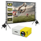 🔥Oferta especial 2025🔥Pantalla gigante portátil para cine al aire libre - Proyección 4K HD con soporte ajustable para fiestas al aire libre 🌟🌙