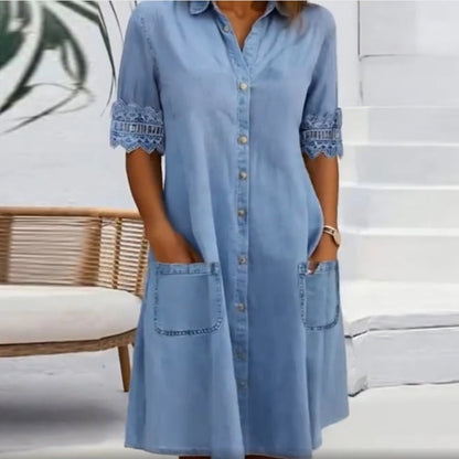 👗💙 ¡OFERTA 50% OFF! Vestido Vaquero Elegante Mujer – Estilo Casual Chic