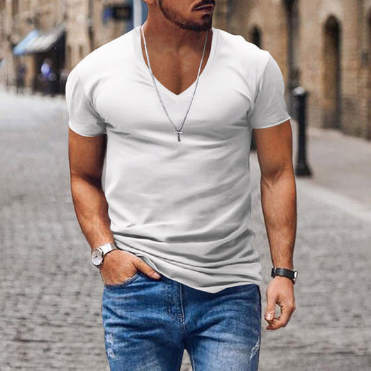 Camiseta de cuello en V ajustada para hombre