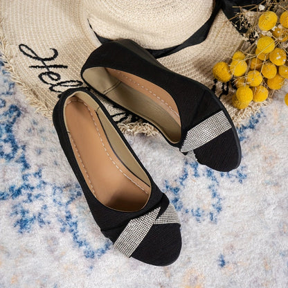 💕Zapatos de Cuña con Rhinestones Ligeros y de Moda para Mujer