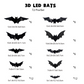 🦇¡OFERTA LIMITADA 50% OFF! ⏰Luz LED 3D de Murciélago Espeluznante, Decoración de Pared para Halloween Interior y Exterior👻