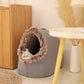 Cama de Cueva Cálida para Mascotas en Invierno