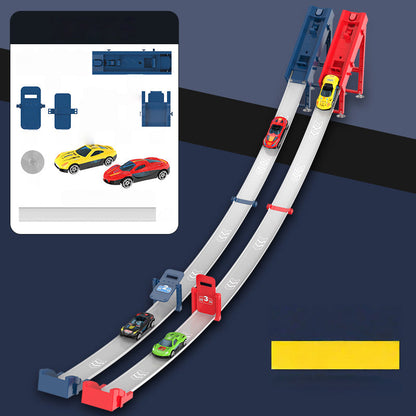 🏎️¡Que empiece la carrera!⚡¡El doble de pista, el doble de diversión!🏆¡Sin pilas, solo pura velocidad! - ✨【Pista de carreras con lanzador doble para niños】✨