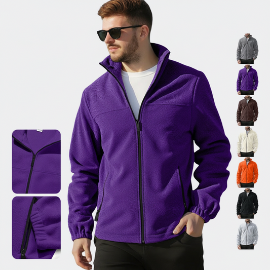 Chaqueta cálida con cremallera completa y bolsillos para hombre