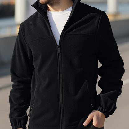 Chaqueta cálida con cremallera completa y bolsillos para hombre