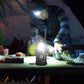 Luz retráctil para acampada con energía solar