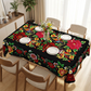 Mantel floral mexicano con borde esconjado