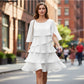 ✨ Elegante Vestido Laminado con Mangas de Volantes para Mujer – Estilo Sofisticado y Confortable para Cualquier Ocasión 💃🌟