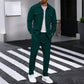 👔✨ Conjunto de Chaqueta y Pantalón para Hombre con Textura de Gofre – Elegante, Cómodo y con Cierre de Botones para un Look Moderno 💼🌟