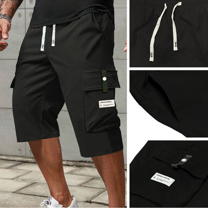 Pantalones Capri de Carga para Hombre con Cordón - Casuales y Cómodos