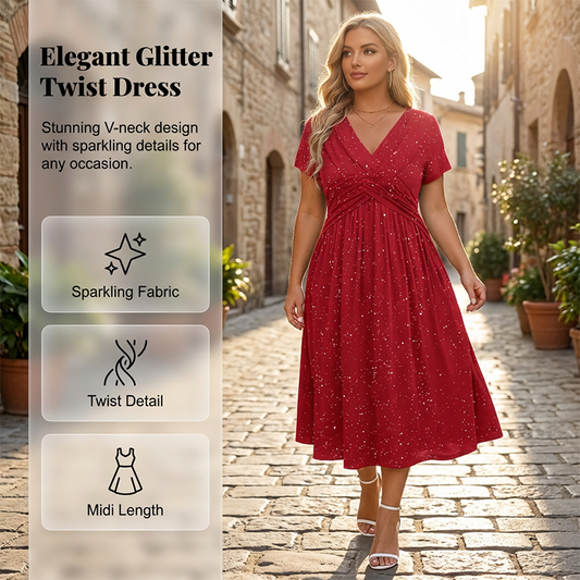 💗 Vestido elegante para mujer con cuello en V y detalle frontal cruzado 💗 ✨ Deja que tu encanto brille con intensidad