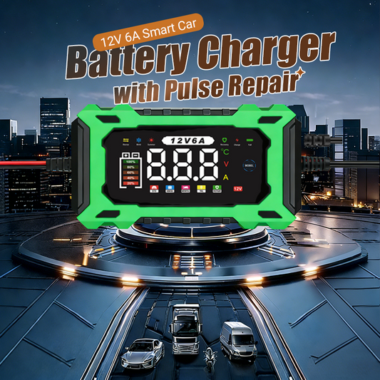 ⏰🔥 ¡50% DE DESCUENTO POR TIEMPO LIMITADO! 🔋 Cargador de Batería Inteligente 12V 6A – Recarga Rápida y Reparación por Pulsos para Tu Coche ⚡🚗
