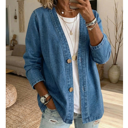 🧥¡Nueva llegada 40% de descuento! 🍊Chaqueta vaquera clásica de botón para mujer