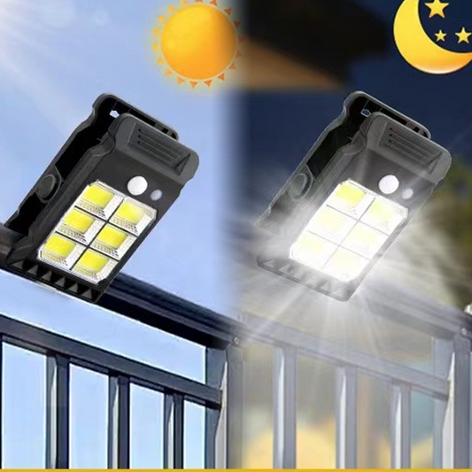🌞 Luz solar con sensor de movimiento y clip – Iluminación exterior ecológica y de ahorro energético 🌍💡