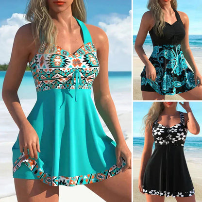 👙Traje de baño separable con top de tirantes y shorts ajustados