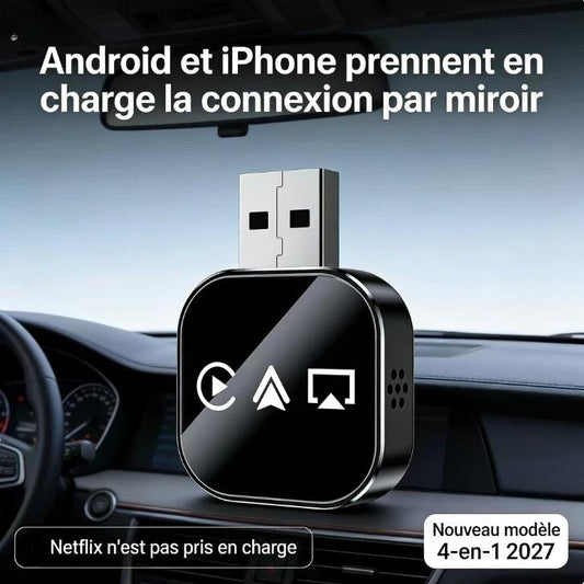 💐 ¡50% de descuento! Adaptador inalámbrico CarPlay 4 en 1: señal estable, compatible con iPhone/Android 🔄📡【Oferta limitada】