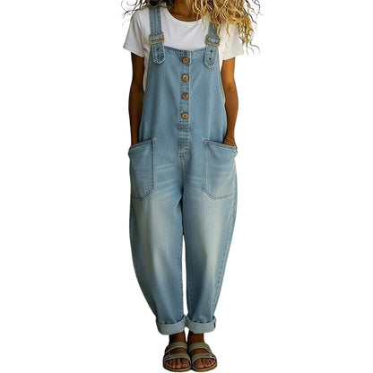 ⏰🔥 ¡50% DE DESCUENTO POR TIEMPO LIMITADO! 👖🌿 Peto Vaquero Holgado para Mujer – Cómodo, Casual y con Bolsillos Prácticos ✨💖