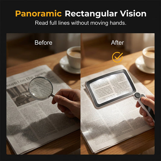 🔍 Loupe de lecture à LED – grossissement 4x, pliable, pour les personnes malvoyantes 👵✨