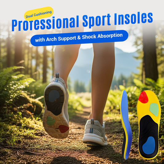 Plantillas deportivas profesionales con soporte para el arco del pie y absorción de impactos.