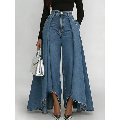 🔥💎 ¡OFERTA RELÁMPAGO 50% OFF! Jeans de Mujer Talle Alto y Pierna Ancha – Estilo de Alta Costura