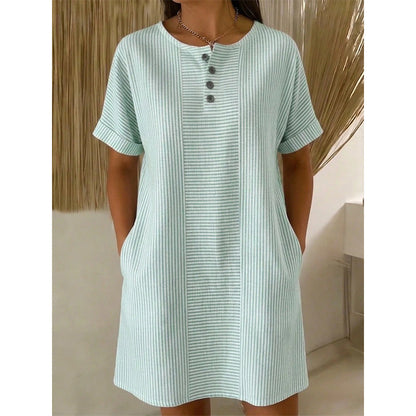 👗🔥 ¡OFERTA 50% OFF! Vestido de Rayas Mujer – Elegancia y Comodidad Diaria