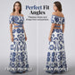 Vestido de resort impreso de margarita de corte de cintura fuera del hombro de las mujeres