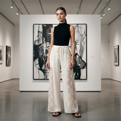 👖✨ ¡OFERTA 50% OFF! Pantalones Fluidos de Encaje para Mujer – Elegantes, Cómodos y Perfectos para Cualquier Ocasión 💖